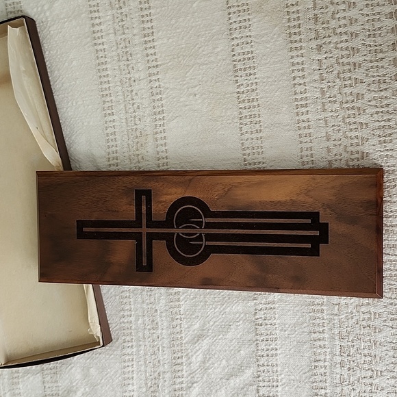 Vintage Christian Carved Wood Plaque  Marriage Cross Unity Wedding 12 x 4 - Picture 2 of 6